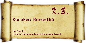 Kerekes Bereniké névjegykártya